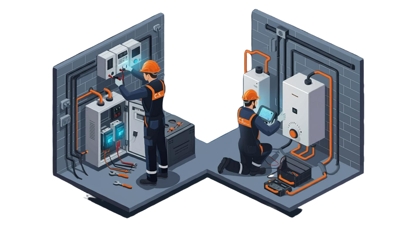 Gas and Electric Services Illustration